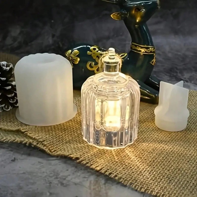 Pendant Lighting Christmas Decor - 줄무늬 원통형 전구 레진 실리콘 몰드,
