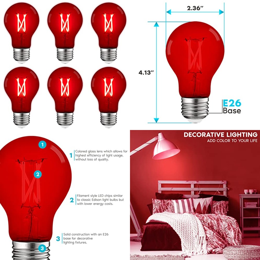 Lighting Decoration Outdoor - A19 에디슨 LED 전구, 4.5W 60W