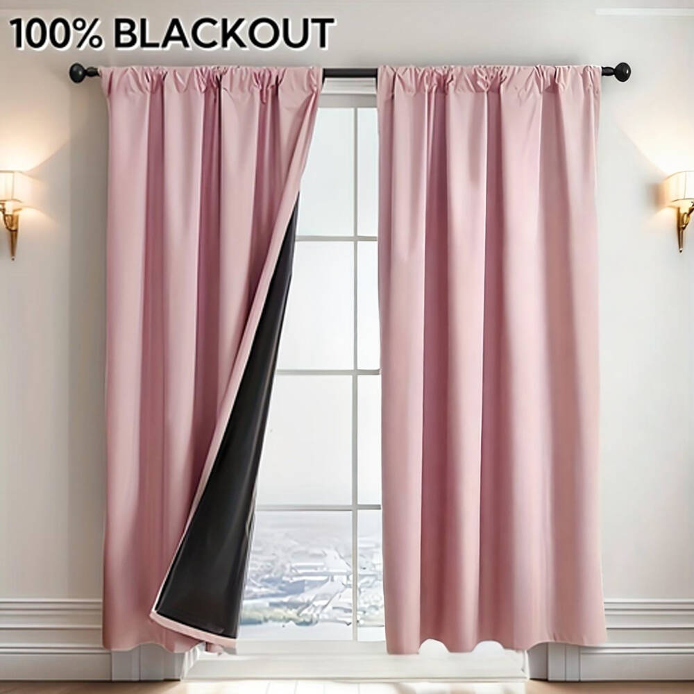Lighting Decor For Living Room - 1개 100% 암막 커튼, 블랙 백킹,