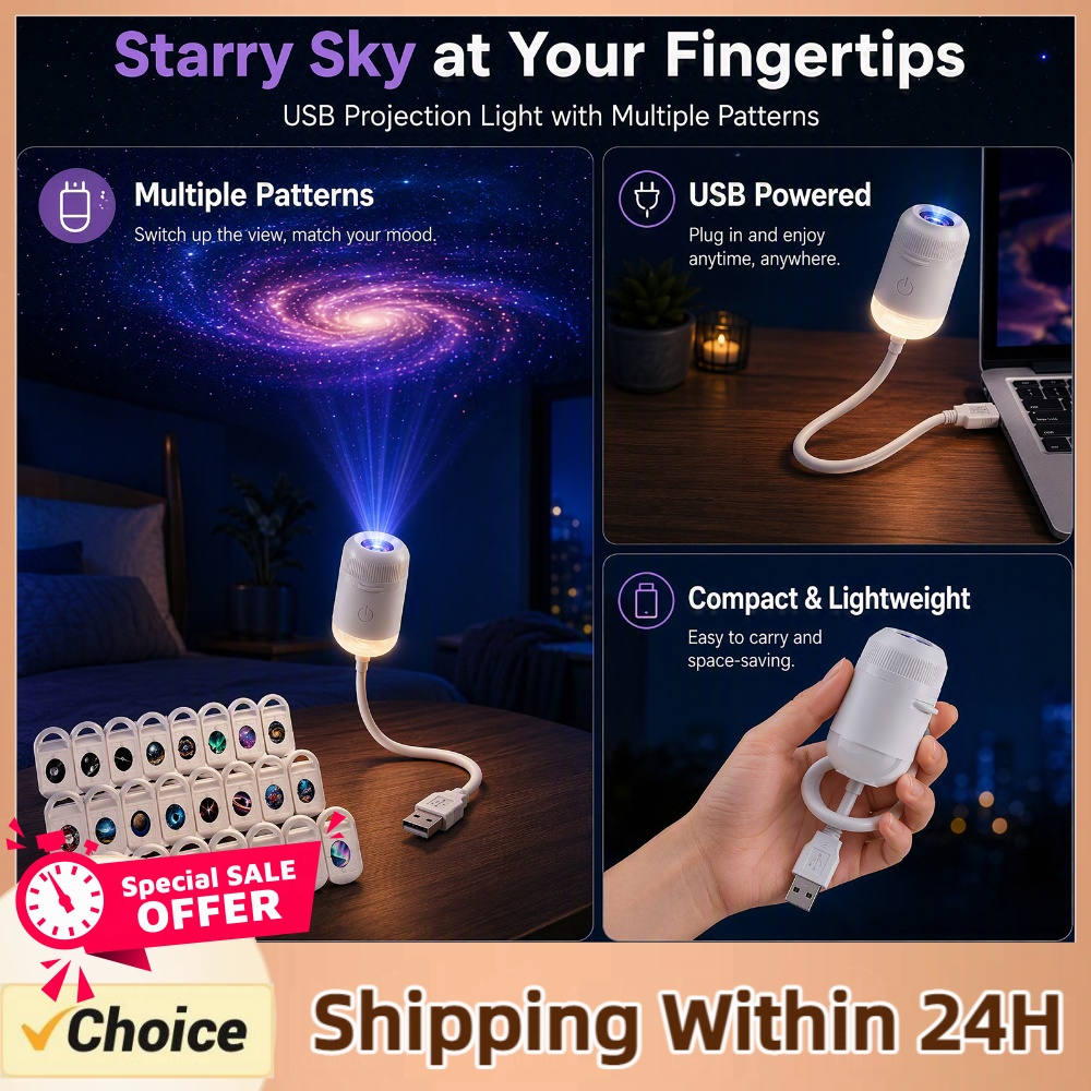 Star Projector Night - USB 별빛 하늘 프로젝터 램프 HD