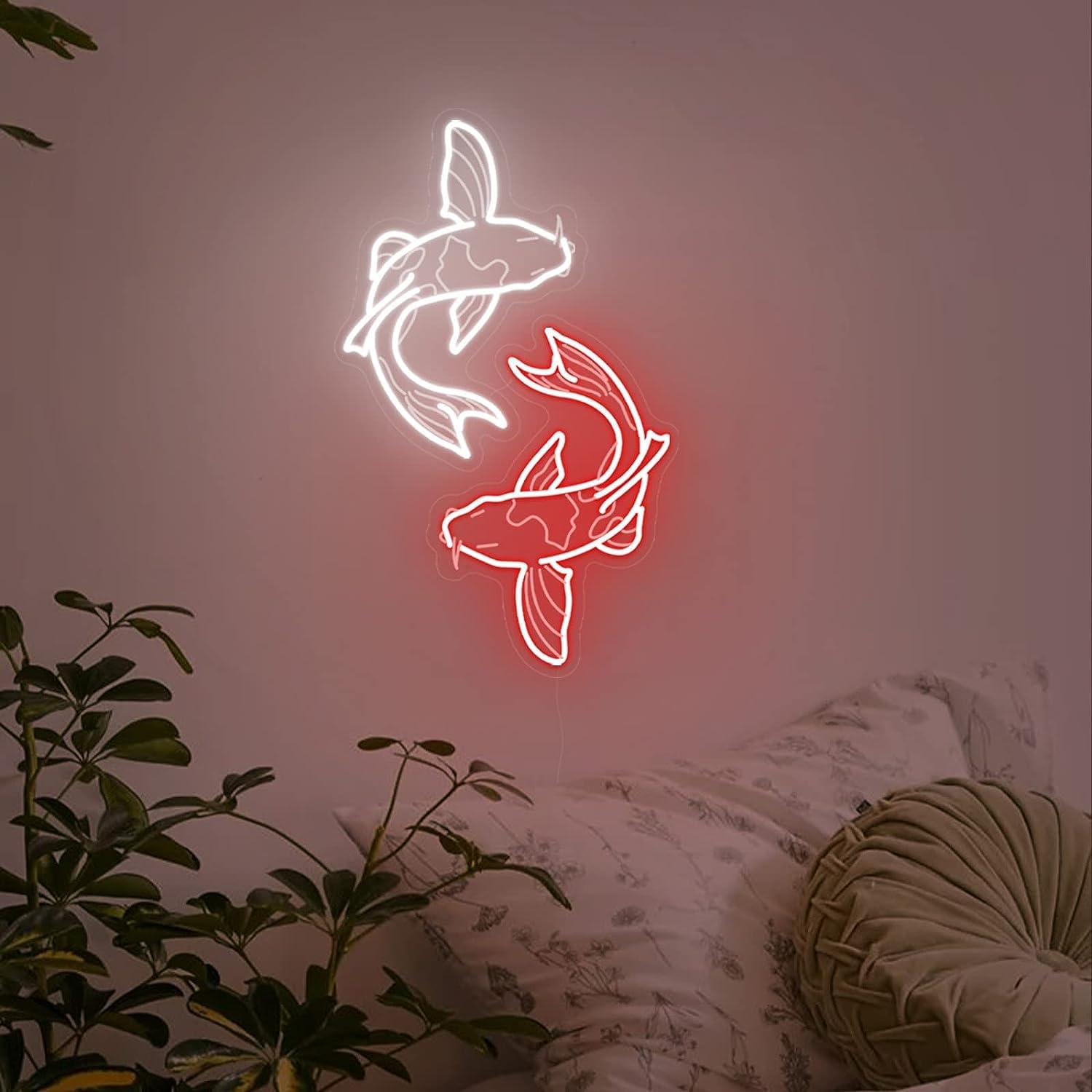 Japanese Lighting Decor - 코이 물고기 네온사인 USB LED 네온