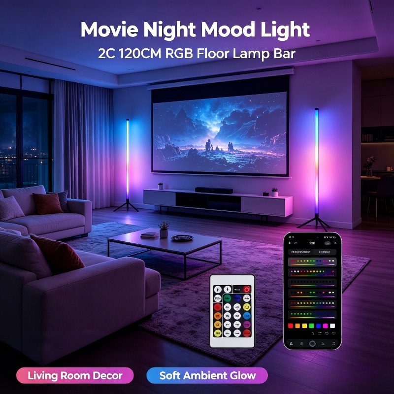 Decor Lighting Pack - 2팩 RGB LED 코너 플로어 램프,