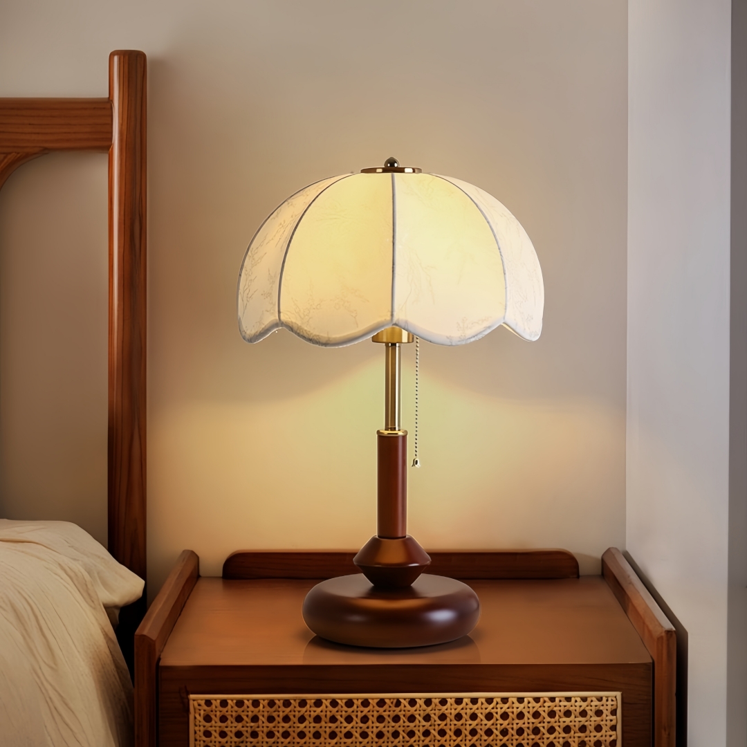 Lighting Decor For Bedroom - 빈티지 스캘럽 돔 테이블 램프, 침실