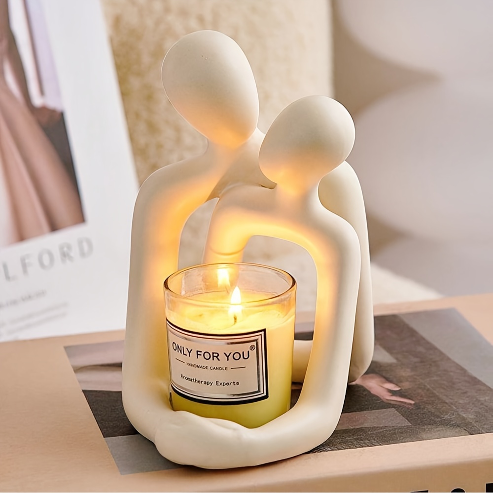 Lighting Effect Home Decor - 추상적인 커플 포옹 조각상, 모던 미니멀리스트