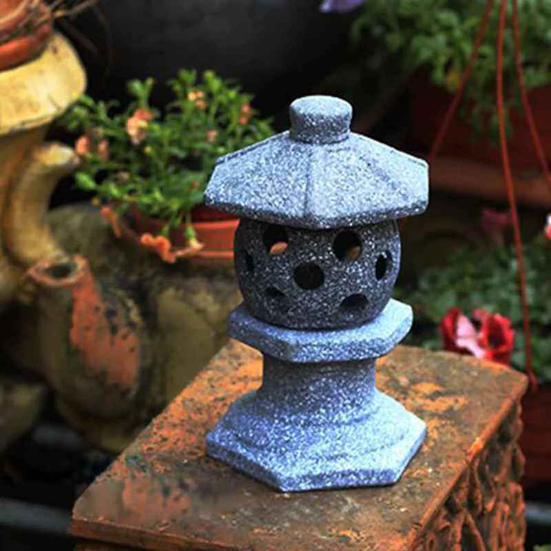 Japanese Lighting Decor - 일본식 세라믹 모조 돌 램프, 모조