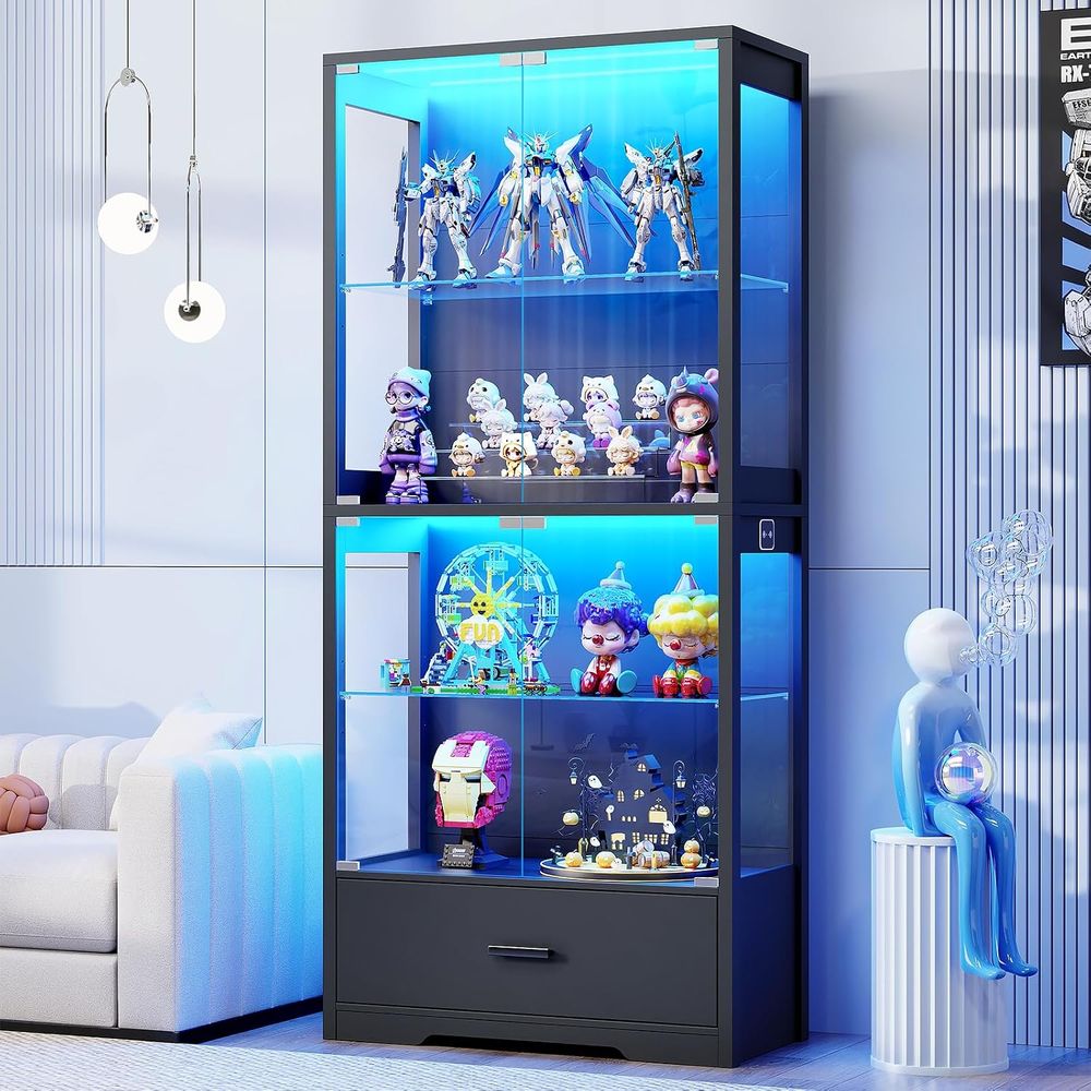 Lighting & Home Decor Studio Photos - 조절 가능한 선반이 있는 4단 유리