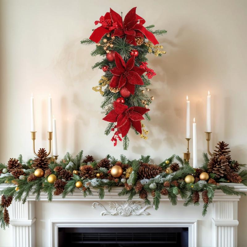 Pendant Lighting Christmas Decor - 60CM 크리스마스 리스 펜던트 조명 포함/미포함