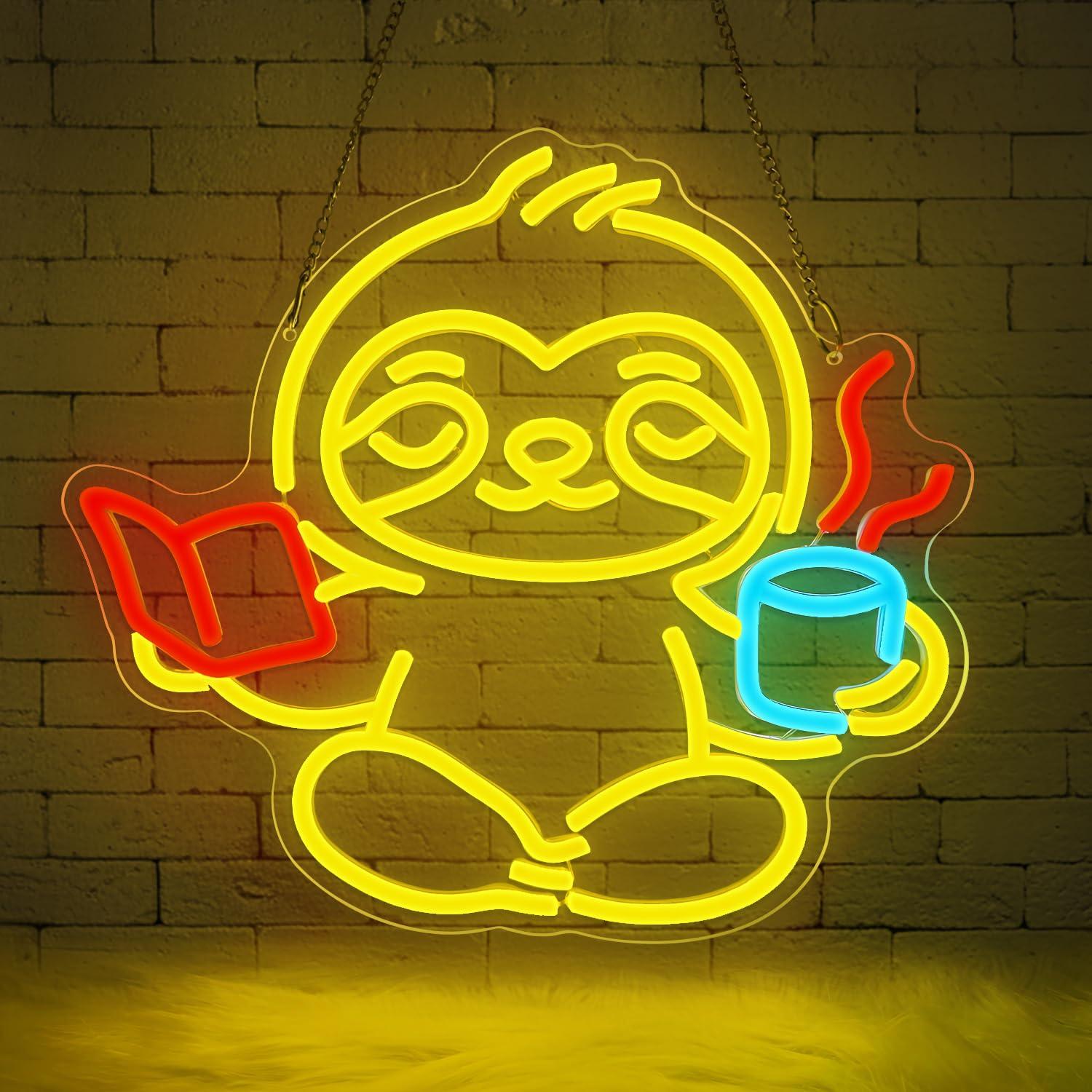 Lighting Decor For Living Room - 나무늘보 네온사인 USB 디밍 가능 LED