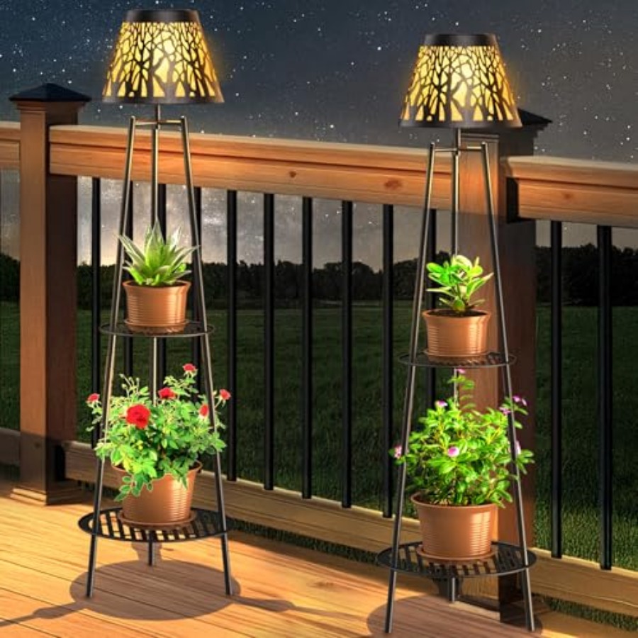 Lighting Decoration Outdoor - 2팩 야외용 태양광 바닥 램프(식물 스탠드