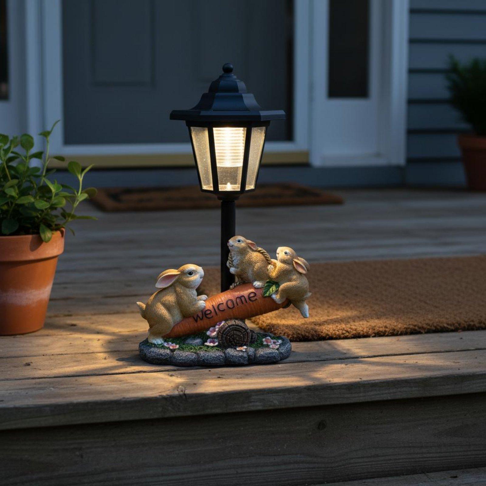 Lighting Decor Ideas - 태양광 토끼 조각상 장식용 토끼 태양광