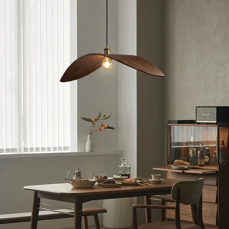 Japanese Lighting Decor - 모던 와비 사비 호두나무 샹들리에, 가정용