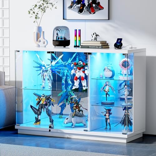 Lighting & Home Decor Studio Photos - 잠금장치와 LED 조명이 있는 유리 진열장,