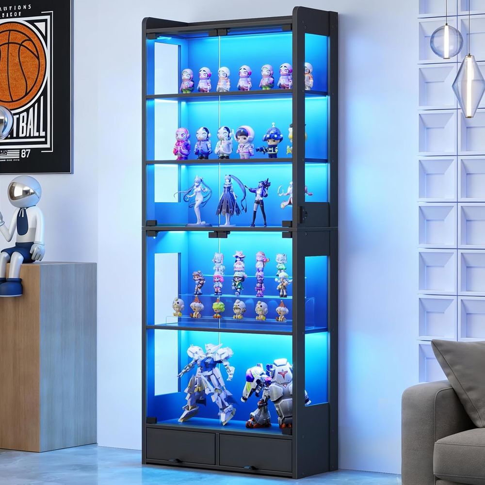 Lighting & Home Decor Studio Photos - 69인치 높이의 검정색 LED 조명이 있는