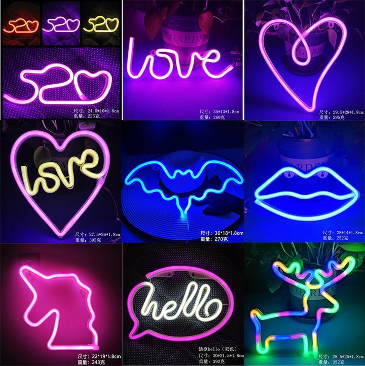 Pendant Lighting Christmas Decor - 맞춤형 LED 네온사인 (USB/배터리 사용) -