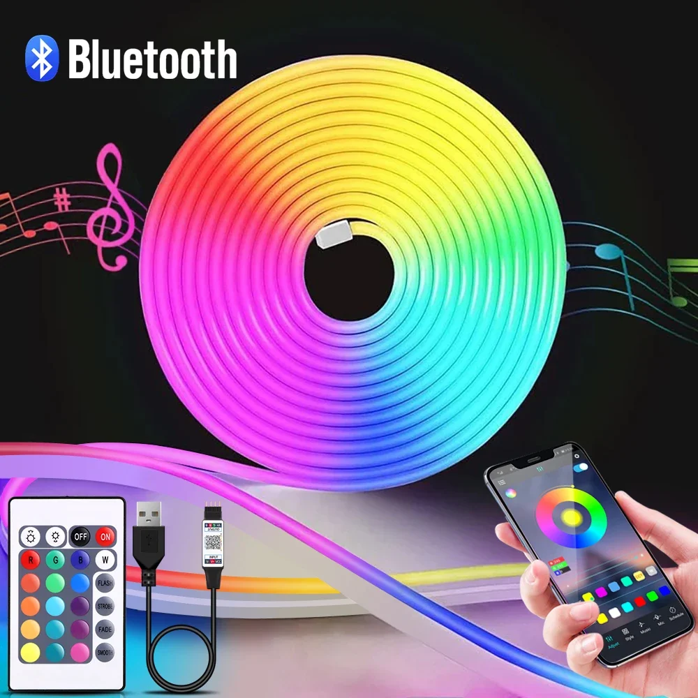 Lighting Decor Ideas - 1-5m RGB LED 네온 스트립 라이트