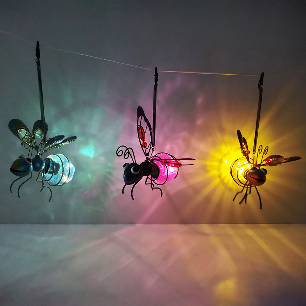 태양 강화한 매달려 꿀벌 가벼운 금속 매달려 비행 곤충 - Lighting Bug Decor 리뷰 및 가격