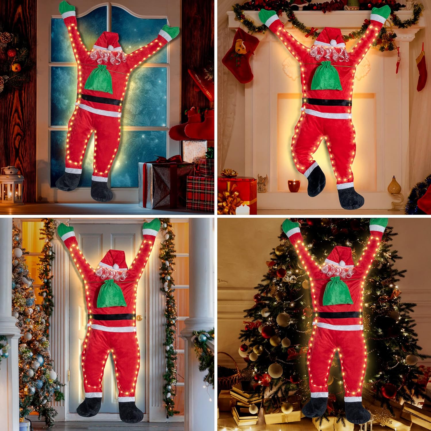 야외 실내 걸이식 등반 산타 클로스 책장 맨텔 크리스마 - Pendant Lighting Christmas Decor 리뷰 및 가격