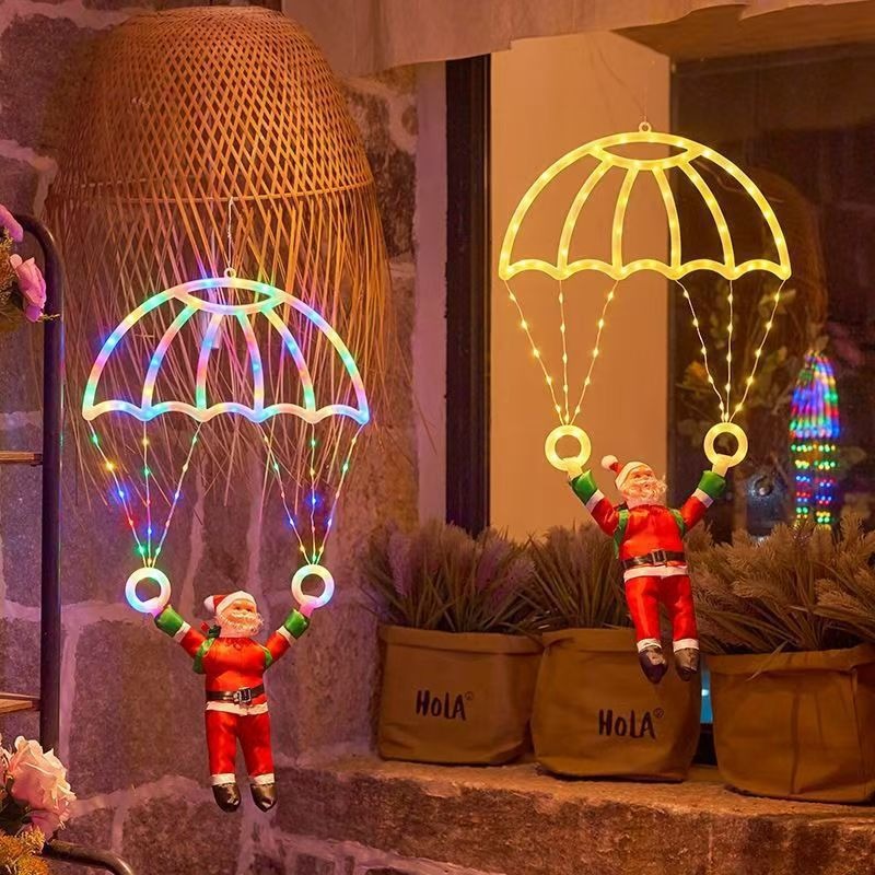 스트링 라이트 LED 산타 낙하산 크리스마스 조명, 레 - Pendant Lighting Christmas Decor 리뷰 및 가격
