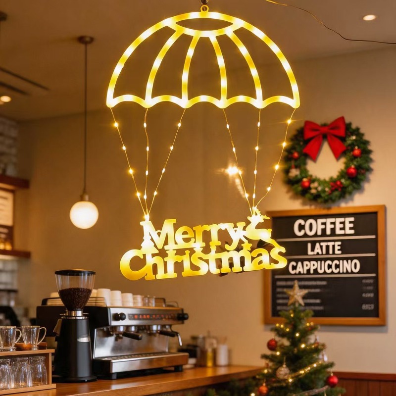 스트링 라이트 LED 산타 낙하산 크리스마스 조명, 레 - Pendant Lighting Christmas Decor 리뷰 및 가격