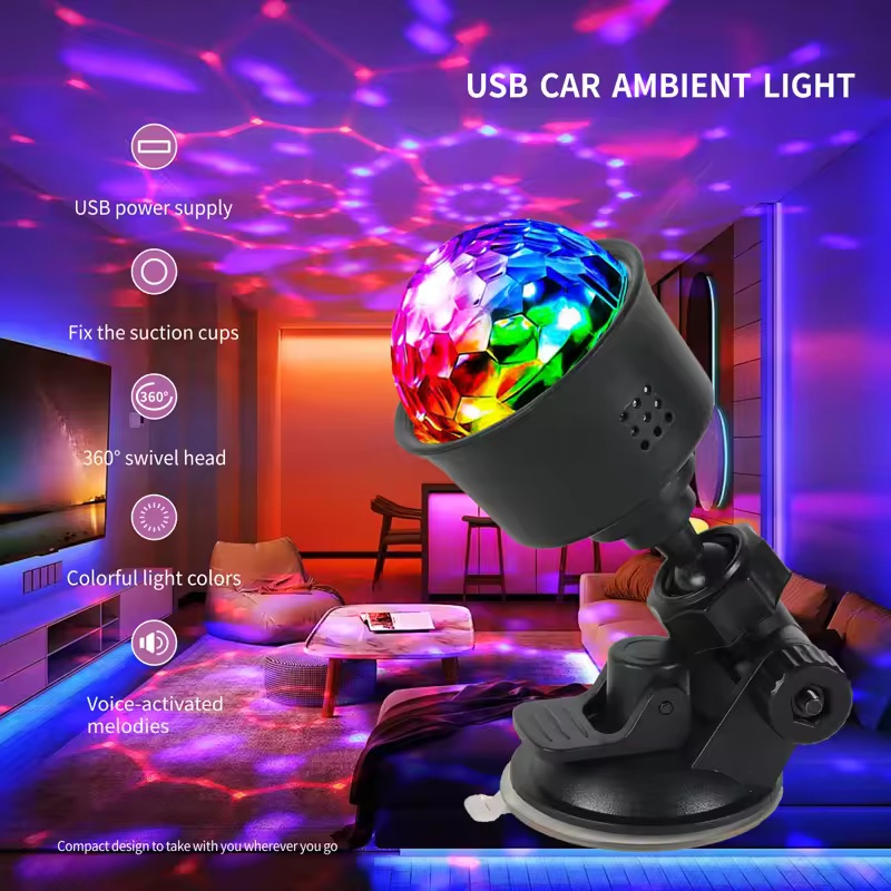 RGB 사운드 활성화 LED 디스코 볼 라이트 리모컨  - Lighting Effect Home Decor 리뷰 및 가격