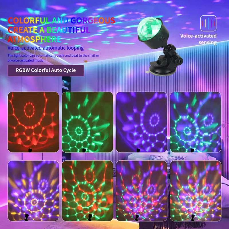 RGB 사운드 활성화 LED 디스코 볼 라이트 리모컨  - Lighting Effect Home Decor 리뷰 및 가격
