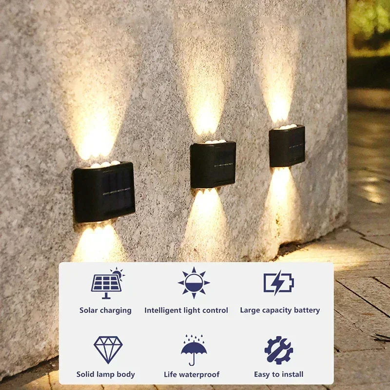 LED 태양광 조명 야외 방수 솔라 벽등 위아래 발광  - Lighting Decor Ideas 리뷰 및 가격