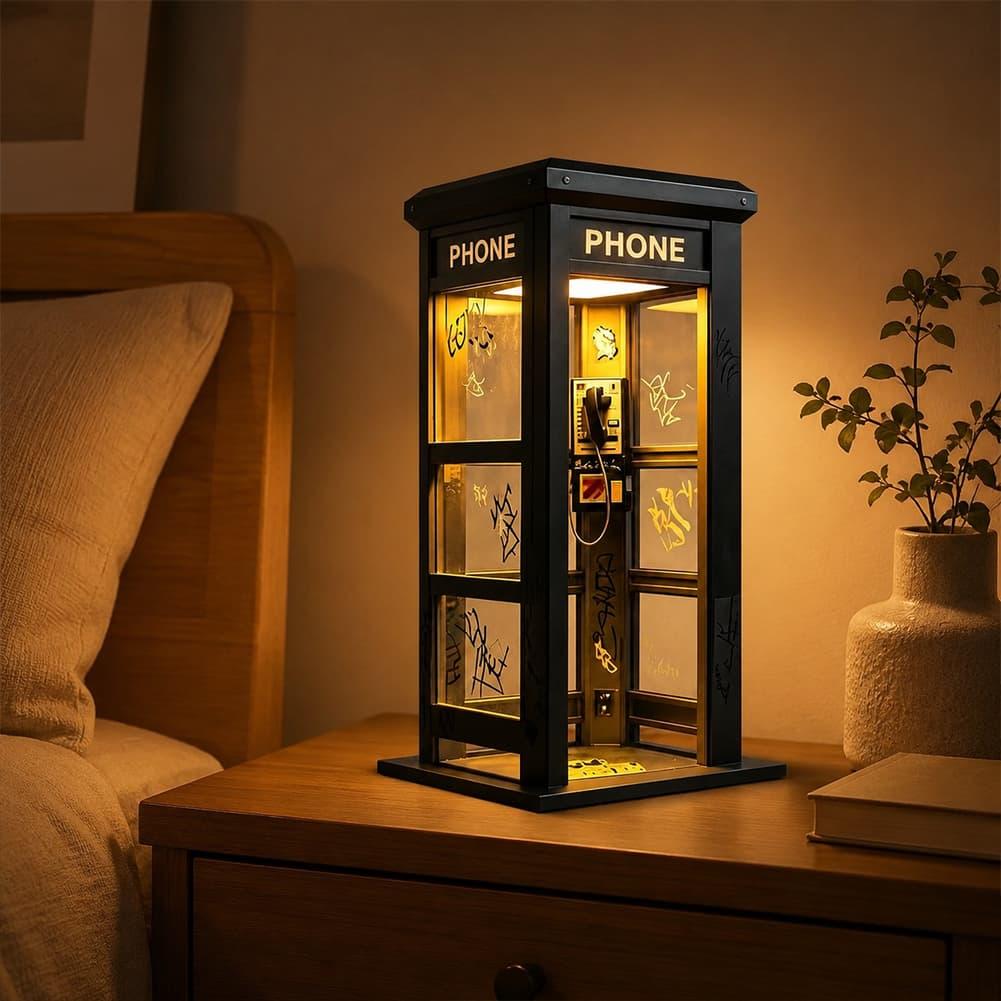 레트로 그래피티 전화 부스 테이블 램프 미니 런던 전화 - Lighting Decor For Bedroom 리뷰 및 가격