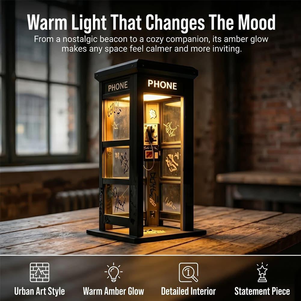 레트로 그래피티 전화 부스 테이블 램프 미니 런던 전화 - Lighting Decor For Bedroom 리뷰 및 가격