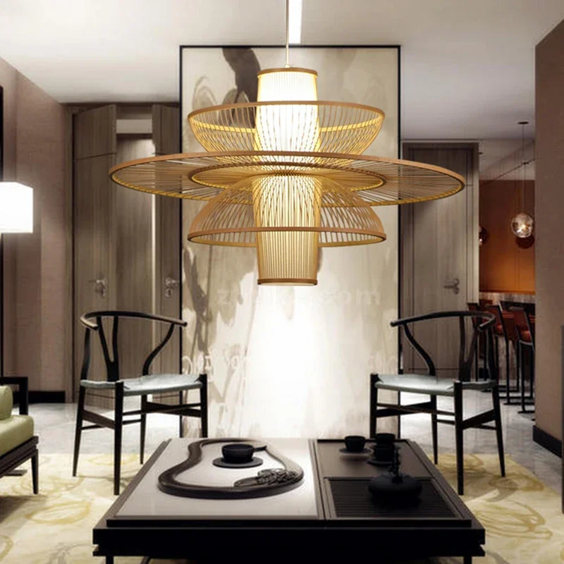 농촌 수제 대나무 직조 등나무 예술 샹들리에 티 룸 홈 - Japanese Lighting Decor 리뷰 및 가격
