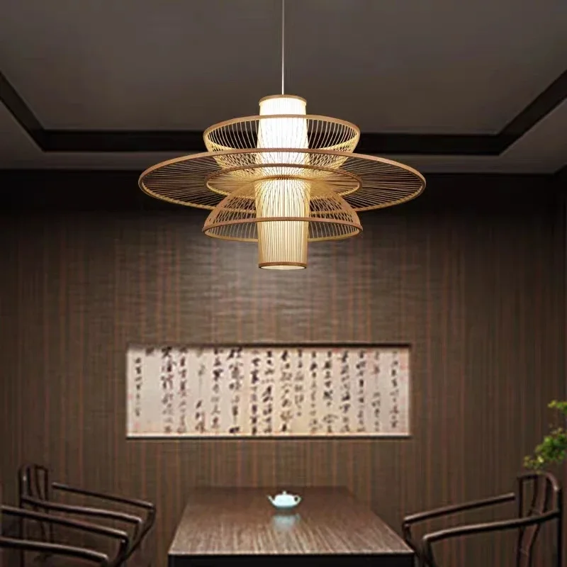 농촌 수제 대나무 직조 등나무 예술 샹들리에 티 룸 홈 - Japanese Lighting Decor 리뷰 및 가격