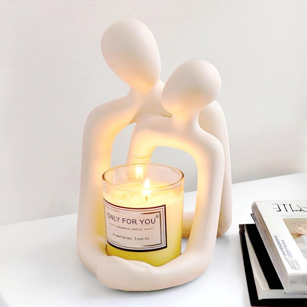 추상적인 커플 포옹 조각상, 모던 미니멀리스트 레진 피 - Lighting Effect Home Decor 리뷰 및 가격