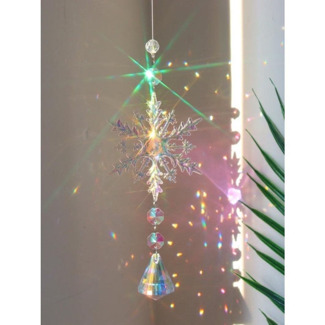 창의적인 크리스마스 다채로운 눈송이 펜던트 아크릴 유리 - Pendant Lighting Christmas Decor 리뷰 및 가격