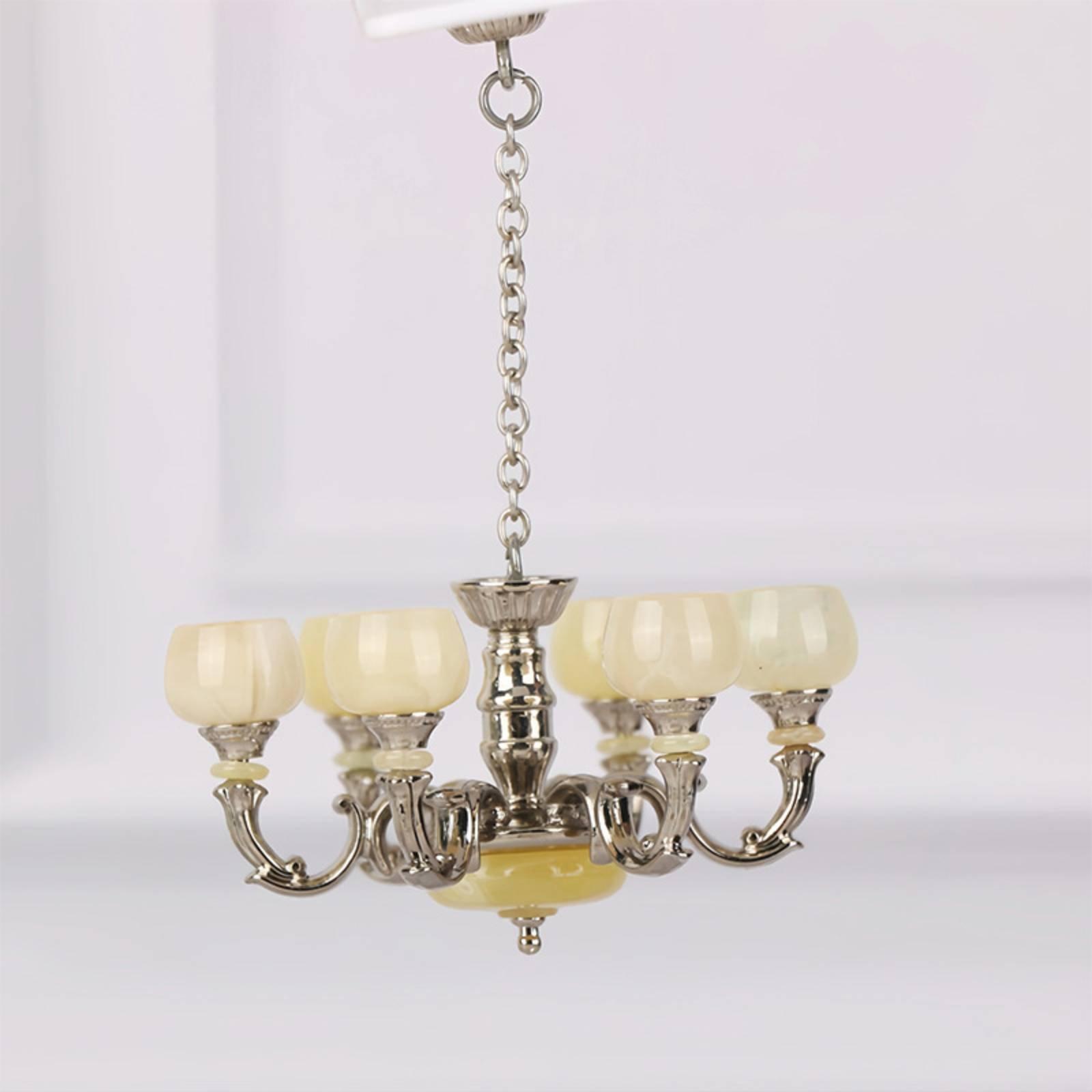 미니어처 행잉 램프 레트로 인형집 샹들리에 모델 합금  - Lighting Decor For House 리뷰 및 가격
