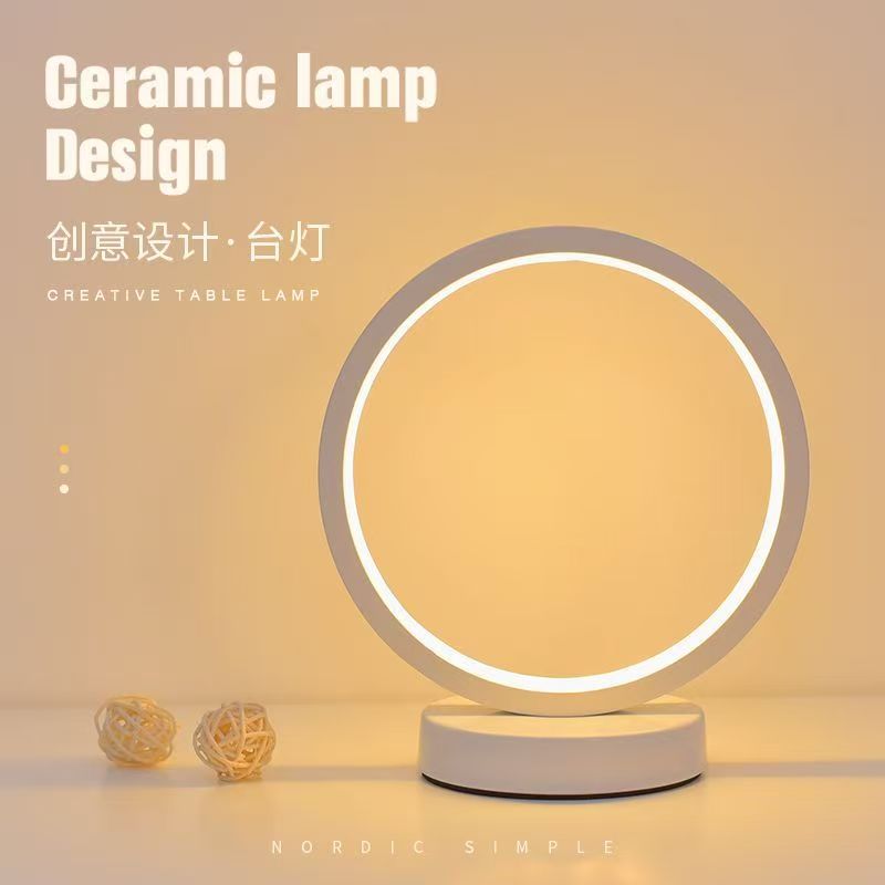20CM LED 간단한 원형 링 테이블 램프 침실 머리 - Lighting Decor For Living Room 리뷰 및 가격
