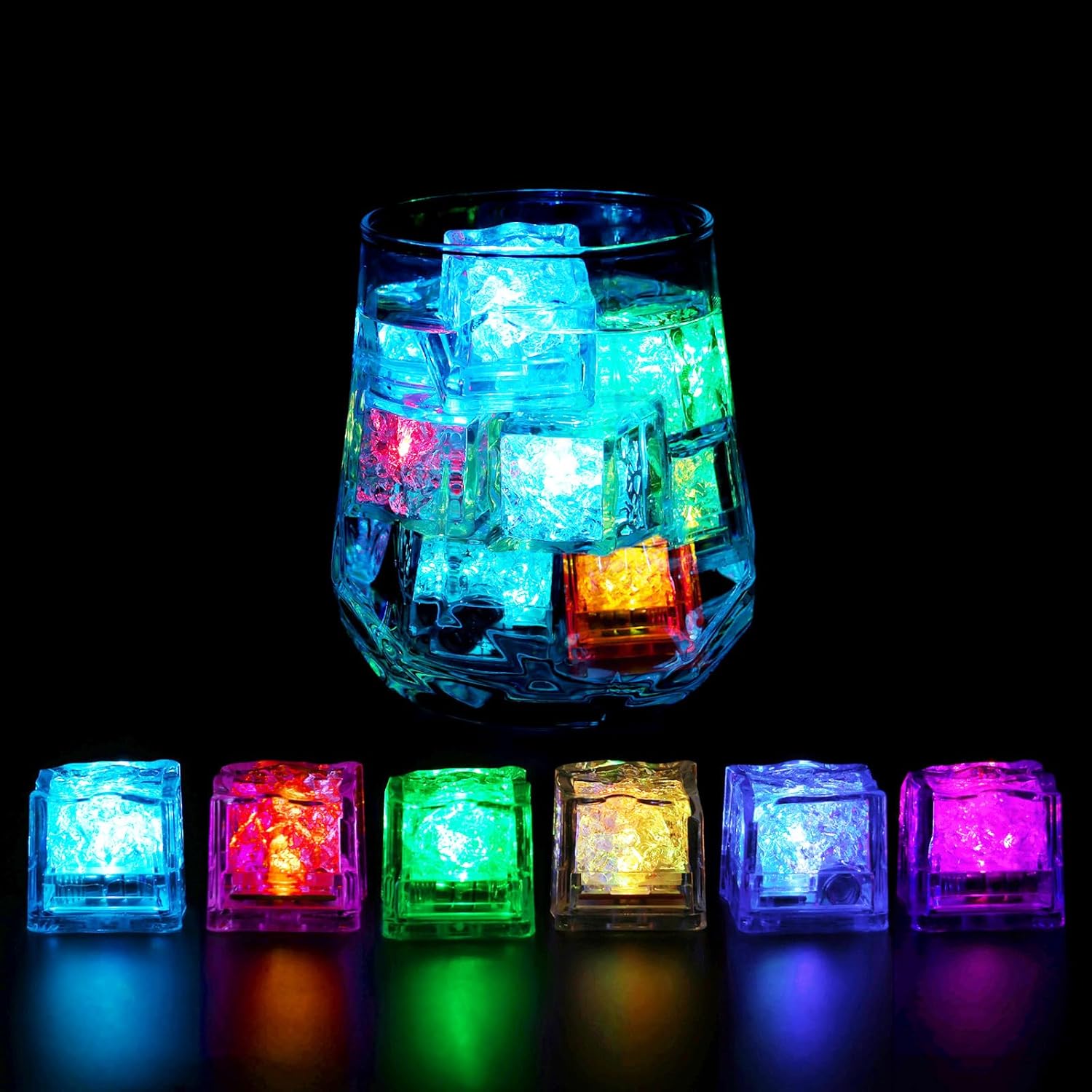 50/100개 LED 아이스 큐브, 어둠 속에서 빛나는 - Decor Lighting Pack 리뷰 및 가격