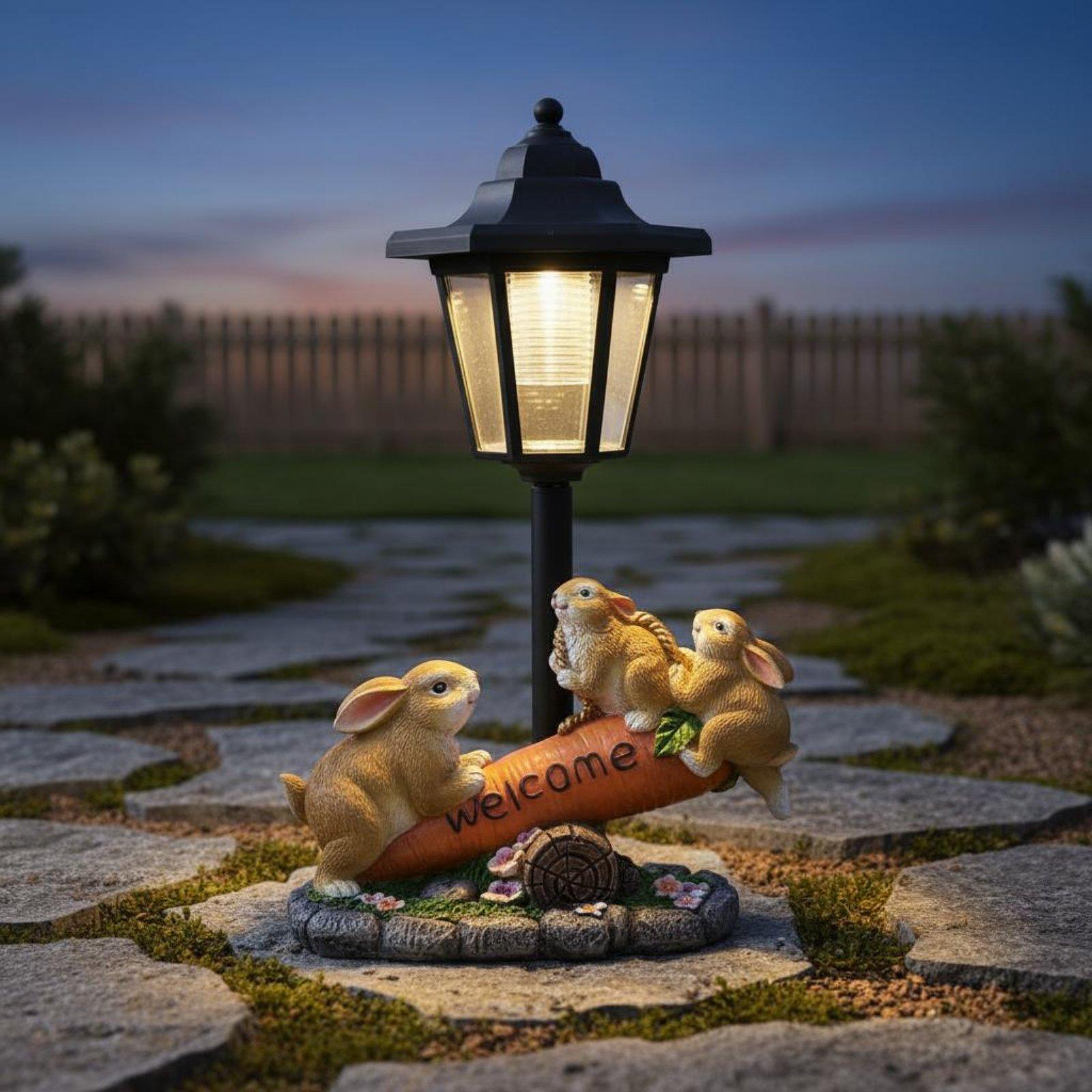 태양광 토끼 조각상 장식용 토끼 태양광 조명, 산책로, - Lighting Decor Ideas 리뷰 및 가격