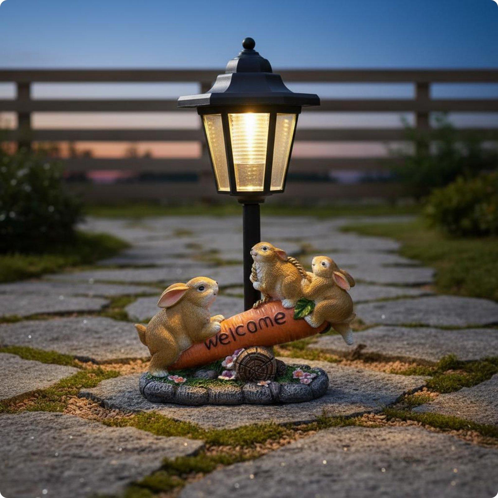 태양광 토끼 조각상 장식용 토끼 태양광 조명, 산책로, - Lighting Decor Ideas 리뷰 및 가격