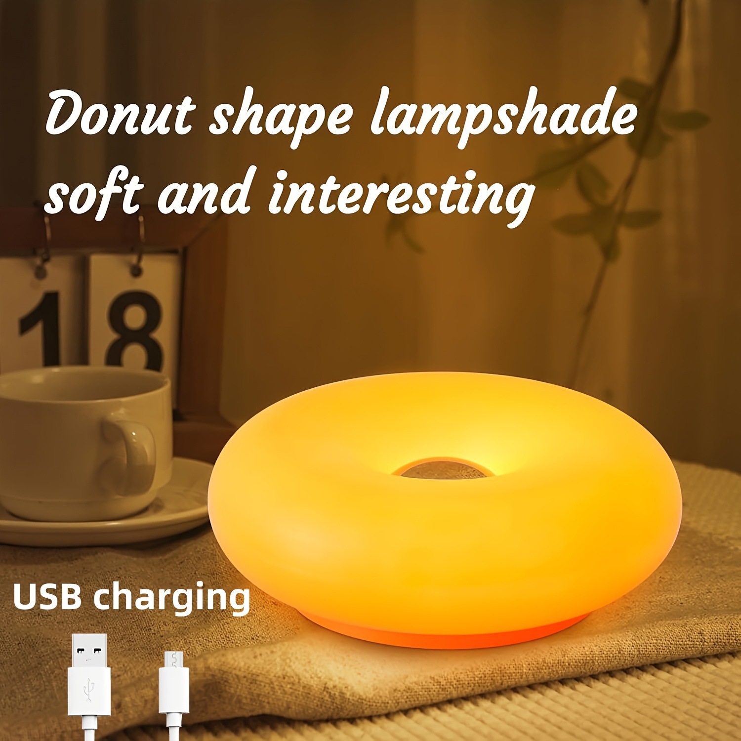 미국 특허받은 레트로 모던 도넛 램프, 창의적인 오렌지 - Lighting Decor For Living Room 리뷰 및 가격