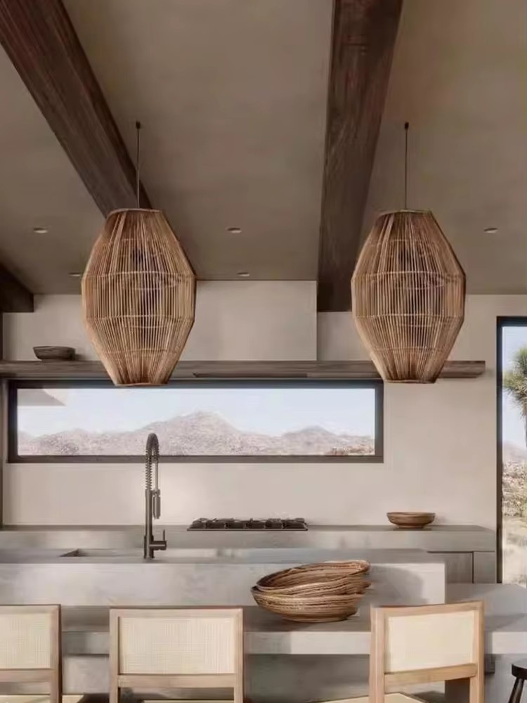 빈티지 와비 사비 덩굴 아트 장식, 덩굴 직조 샹들리에 - Japanese Lighting Decor 리뷰 및 가격