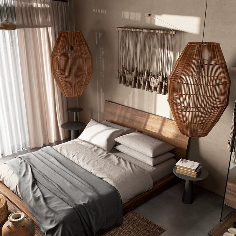 빈티지 와비 사비 덩굴 아트 장식, 덩굴 직조 샹들리에 - Japanese Lighting Decor 리뷰 및 가격