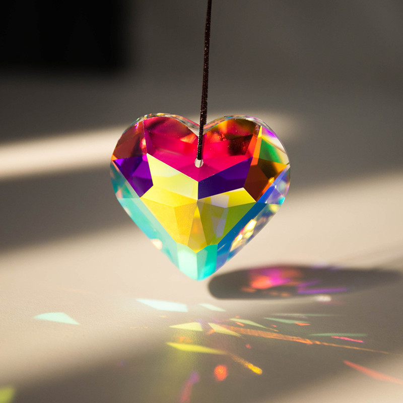 스파클 K9 크리스탈 피치 하트 러브 썬 캐처 조명 펜 - Pendant Lighting Christmas Decor 리뷰 및 가격