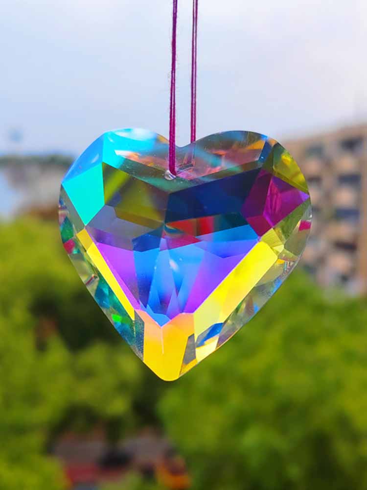 스파클 K9 크리스탈 피치 하트 러브 썬 캐처 조명 펜 - Pendant Lighting Christmas Decor 리뷰 및 가격