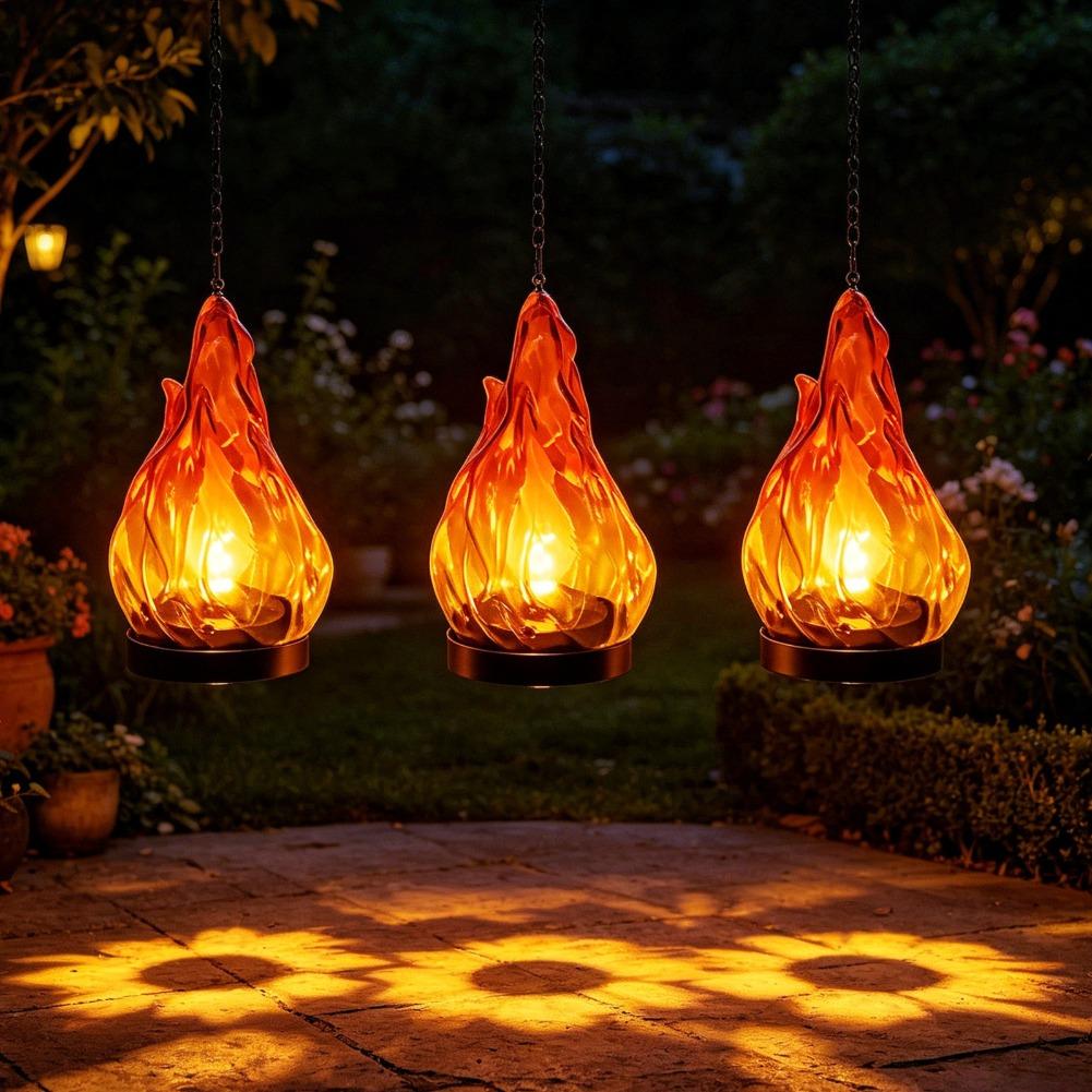 태양열 불꽃 모양 걸이형 랜턴 조명 IP65 방수 깜빡 - Lighting Decoration Outdoor 리뷰 및 가격