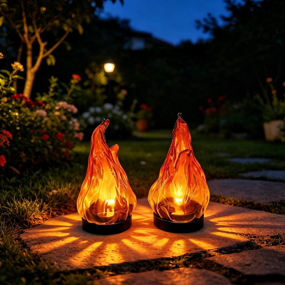 태양열 불꽃 모양 걸이형 랜턴 조명 IP65 방수 깜빡 - Lighting Decoration Outdoor 리뷰 및 가격