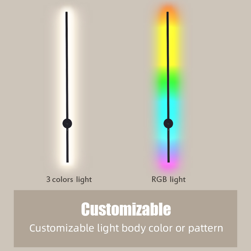현대적인 충전식 LED 벽등 블랙 알루미늄 바디 선형  - Lighting Decor For Living Room 리뷰 및 가격