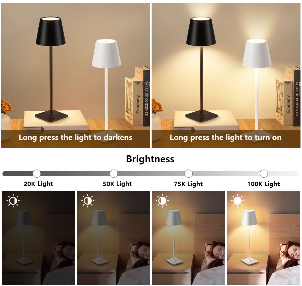 LED 충전식 책상 조명 무선 테이블 램프 무단계 디밍 - Lighting Decor For Bedroom 리뷰 및 가격